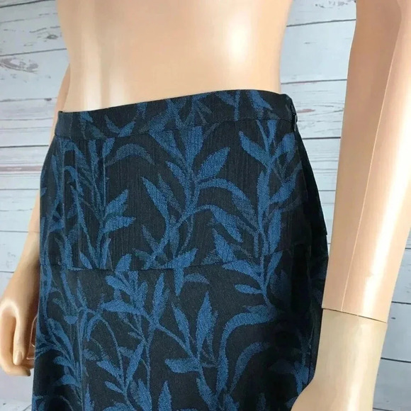 ALFANI Black/Teal Floral Asymmetrical Hem Midi Skirt NEW 8 - Picture 5 of 11